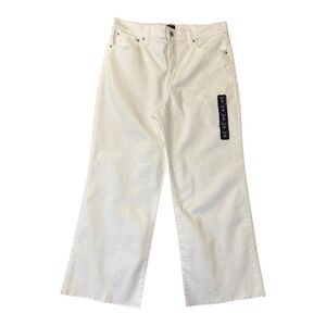 J.Crew Wide Leg Crop‎ Jeans Size 10 (30) White Denim High Rise Casual Modern